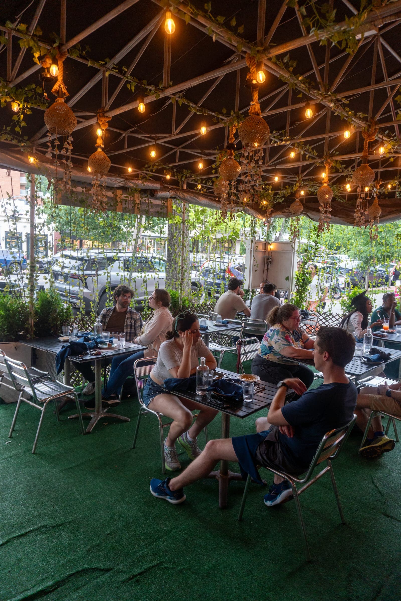 The covered outdoor patio at Sofra Woodley Park